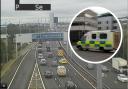 One person was taken to hospital following a collision this morning that caused delays on the M8