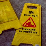 Cleaning sign stock pic