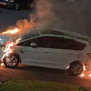 The car was set alight in Heron Place, Johnstone