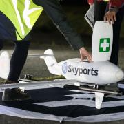 The drones flew between the Golden Jubilee and Glasgow Airport