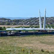 Watch the moment a section of a new River Clyde bridge was delivered