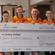 Four of the boys at the Epilepsy Scotland offices