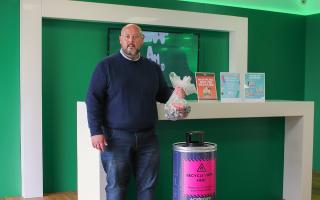 VPZ director Doug Mutter next to new vape recycling bin