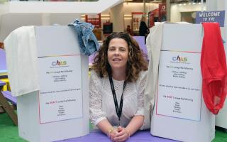 Braehead marketing manager Emma McDougall at the charity clothes bank