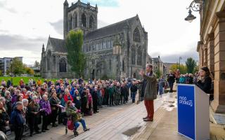 The Massed Choirs performance took place outside Paisley Town Hall on Saturday