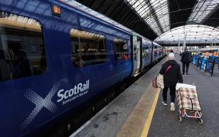 ScotRail train in Glasgow Queen Street station
