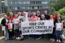 Protestors opposed to the takeover bid by Kelburne Hockey Club