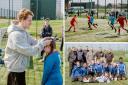 Police and primary pupils have fun together at football event