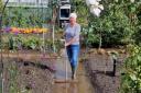 Plot owner Susan Stewart helped out with the latest clean-up operation following more flooding at the Paterson Park allotments in Renfrew