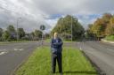 Councillor John Hood on Beith Road, near its junction with Elm Drive
