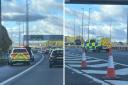 Forensics spotted on M8 as area remains shut after fire