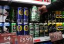 Supermarket alcohol shelves