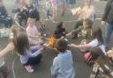 Youngsters were able to sing campfire songs while toasting marshmallows over fire pits