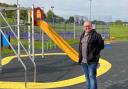 Councillor Stephen Burns at the new playpark