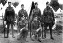 Members of the WWI Royal Scots 8th Battalion. Brunton Smith is pictured on the far right - though it is unknown whether his comrade, Sergeant Henry Hewitt, is pictured here