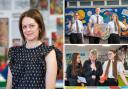 Gemma Fraser (left) and Castlehead High pupils taking part in Creativity Week