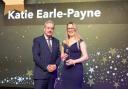 NHSGGC Chair Professor John Brown CBE with Katie Earle-Payne at the Celebrating Success Awards