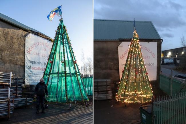 The creative take on a Christmas tree is more than 20 feet tall