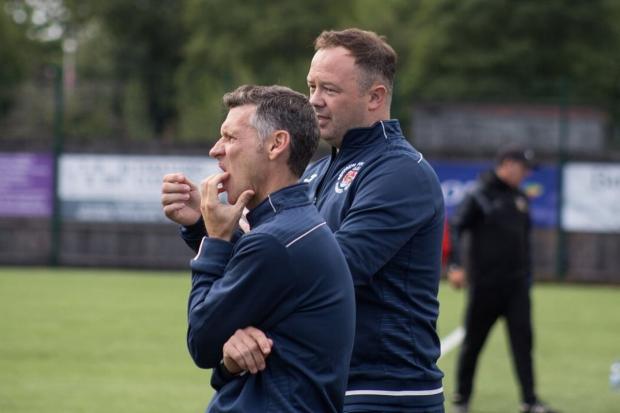Renfrew manager Jimmy Quigley, right, challenged his team to finish the season strongly