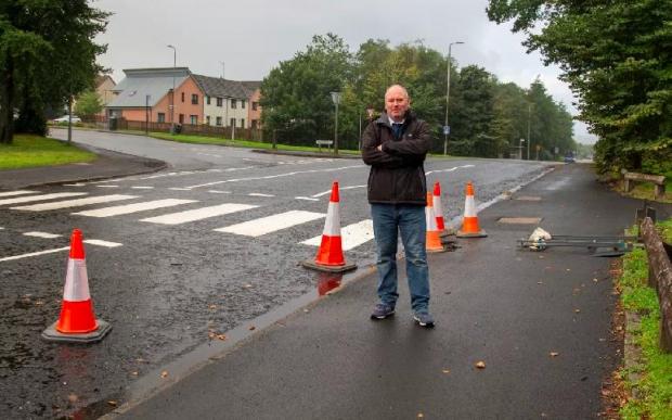 The Gazette: John Hood voiced his concerns about the cycle lane before Christmas. Picture: Vicki Allison