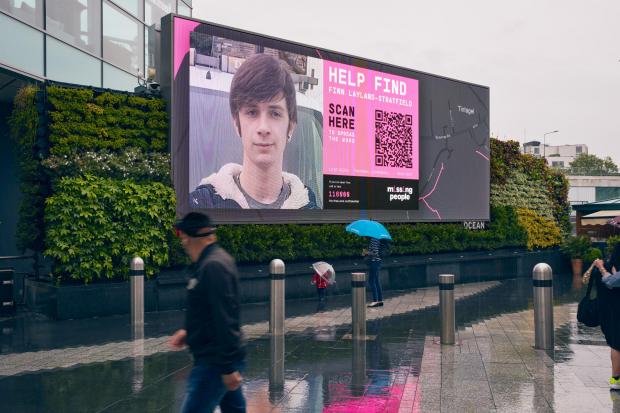 The Gazette: Finn Layland-Stratfield's missing person billboard (Felicity Crawshaw/Missing Persons/PA)