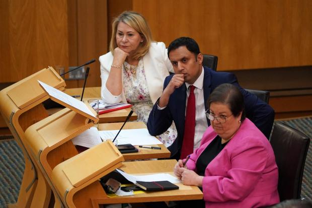 Scottish Labour leader Anas Sarwar during First Minster's Questions at the Scottish Parliament. Photograph: PA