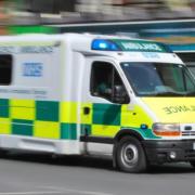The motorcyclist was rushed by ambulance to hospital