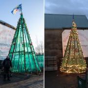 The creative take on a Christmas tree is more than 20 feet tall