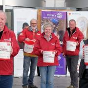 (from left) Gary Louttit, from Renfrew Rotary; Alex Strath, from British Red Cross; Marion Wallace and David Atkinson, from Renfrew Rotary and Lydia Brown, Braehead’s community development manager