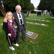 Jayne Taylor-Savery and Sandy Smith at Nittingshill Cemetery