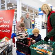Tesco customers will be encouraged to donate food to others