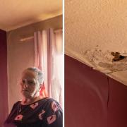 Lynda Mcinally is concerned about a large hole in the ceiling of her living room