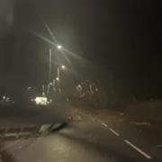 WATCH: Video shows tree blocking road both ways Renfrewshire