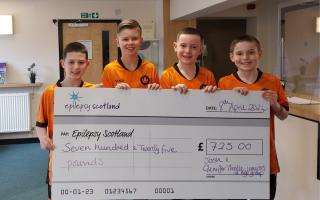 Four of the boys at the Epilepsy Scotland offices